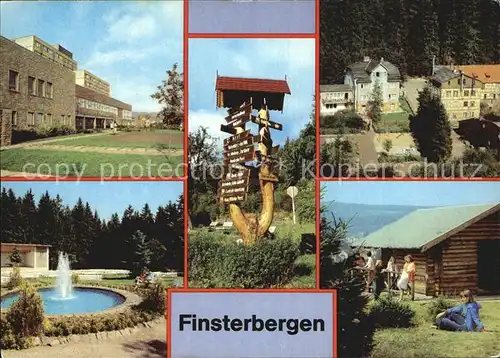 Finsterbergen Erholungsheim Wilhelm Pieck Wegweiser Brunnen  Kat. Finsterbergen Thueringer Wald