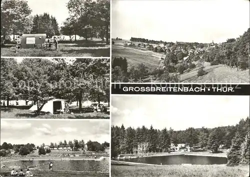 Grossbreitenbach Thueringen Campingplatz Schwimmbad Panorama Kat. Grossbreitenbach