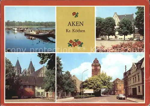 Aken Elbe See Kirche Platz  Kat. Aken