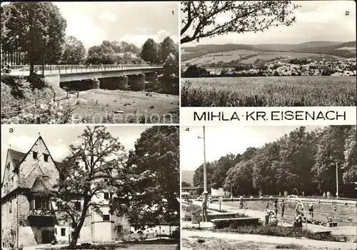 Mihla Werrabruecke Gesamtansicht Konsumgaststaette Graues Schloss Freibad Kat. Mihla