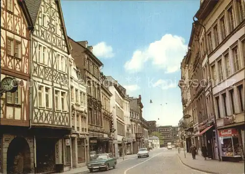 Trier Simeonstrasse mit Blick auf Porta Niegra Fachwerkhaeuser Kat. Trier