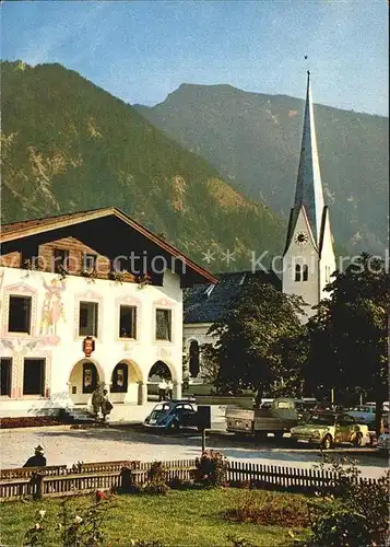 Bayrischzell Haus des Gastes mit Dorfkirche Kat. Bayrischzell