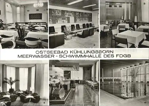 Kuehlungsborn Ostseebad Meerwasser Schwimmhalle FDGB Baltic Bar Foyer Kat. Kuehlungsborn