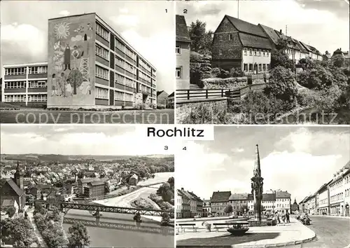 Rochlitz Sachsen Hermann Matern Ober Schule Muehlgraben Platz der Befreiung Wrba Brunnen Kat. Rochlitz
