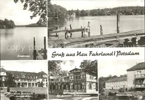 Neu Fahrland Jungfernsee Klinik Sanatorium HO Gaststaette Parkrestaurant Neubausiedlung Kat. Potsdam