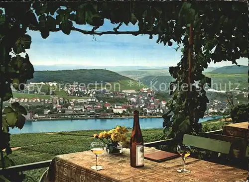 Ruedesheim Rhein Panorama Blick auf Bingen Weinreben Weinanbaugebiet Kat. Ruedesheim am Rhein