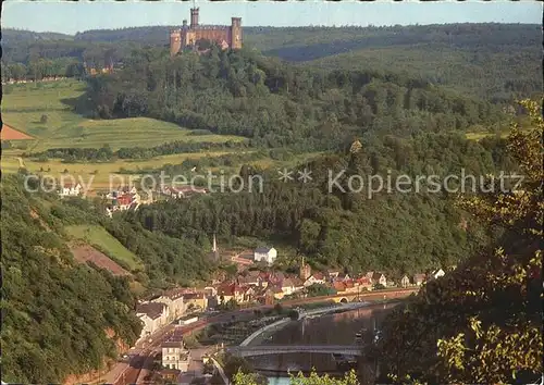 Balduinstein Blick auf die Lahn Schloss Schaumburg Kat. Balduinstein
