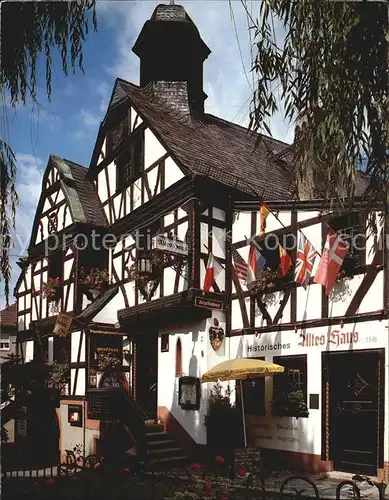 Assmannshausen Rhein Historisches Altes Haus Fachwerkhaus Weinrestaurant Hotel Kat. Ruedesheim am Rhein