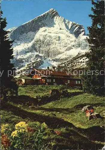 Garmisch Partenkirchen Kreuzalm Kreuzeck gegen Alpspitze Nordwand Kat. Garmisch Partenkirchen