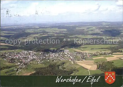 Wershofen Panorama Eifel Fliegeraufnahme Kat. Wershofen
