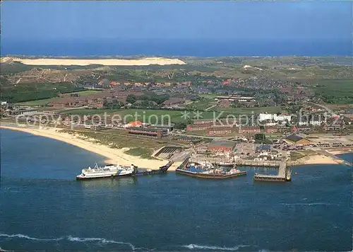 List Sylt Hafen Faehre Nordseebad Fliegeraufnahme Kat. List
