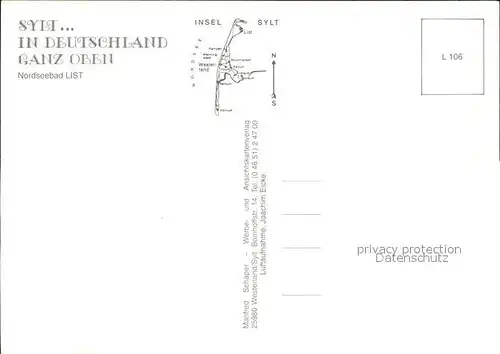 List Sylt Hafen Faehre Nordseebad Fliegeraufnahme Kat. List