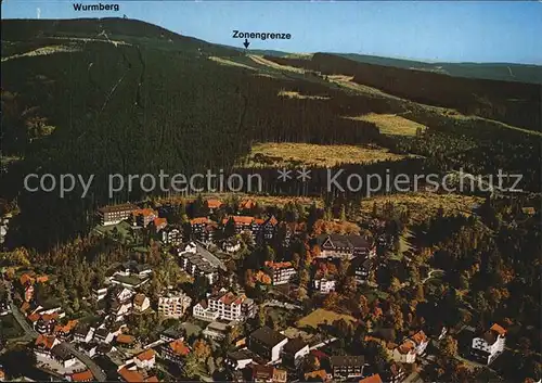 Braunlage Heilklimatischer Kurort Wurmberg Zonengrenze Fliegeraufnahme Kat. Braunlage Harz