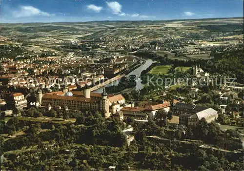 Wuerzburg Festung Marienberg und Kaeppele Fliegeraufnahme Kat. Wuerzburg