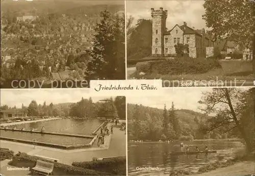 Friedrichroda Schloss Reinhardsbrunn Gondelteich Schwimmbad Kat. Friedrichroda