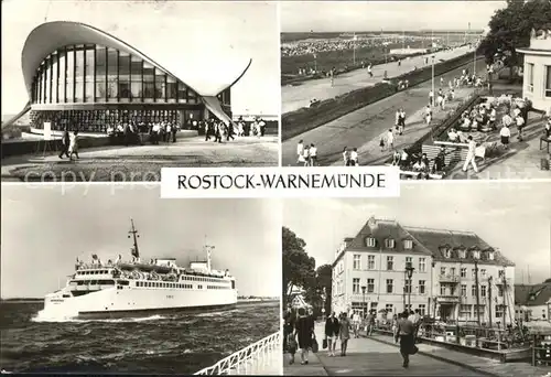 Warnemuende Ostseebad Gaststaette Teepott Strandpromenade Faehrschiff FDGB Slten Strom Kat. Rostock