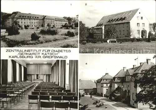 Karlsburg Greifswald Zentralinstitut Diabetes Gerhardt Katsch Verwaltung  Kat. Karlsburg Greifswald