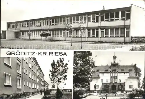 Groeditz Riesa Polytechnische Oberschule Rosa Luxemburg Strasse Rathaus Lenindenkmal Kat. Groeditz Riesa