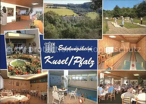 Kusel Erholungsheim Hallenbad Empfang Speisesaal Kegelbahn Kat. Kusel