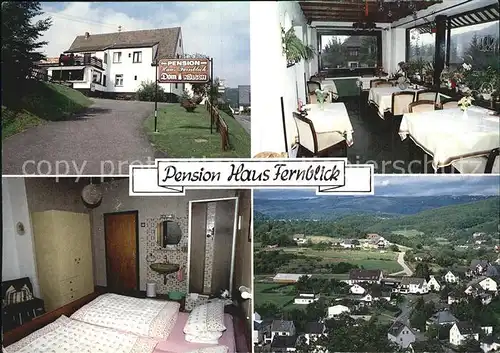 Heimbach Eifel Pension Fernblick Doppelzimmer Speiseraum Panorama  Kat. Heimbach