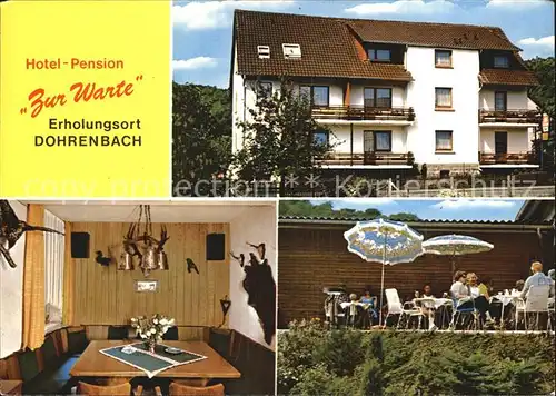 Dohrenbach Hotel Pension Zur Warte Terrasse Kat. Witzenhausen