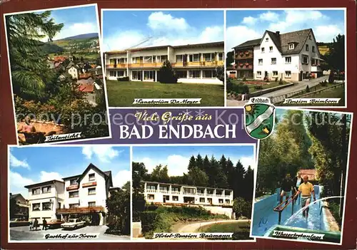 Bad Endbach Teilansicht Sanatorium Hotel Pension Gasthof Wassertreten Kat. Bad Endbach