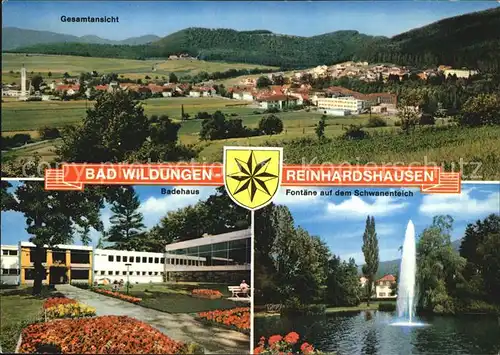 Reinhardshausen Schwanenteich Badehaus Kat. Bad Wildungen