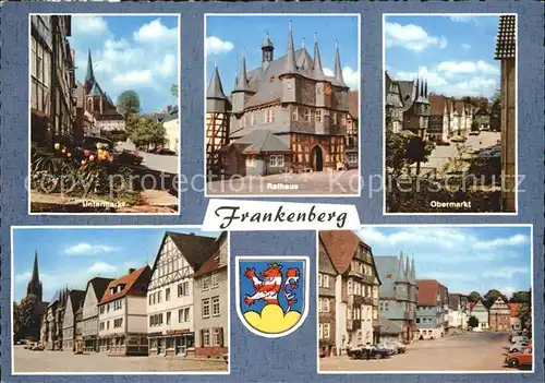 Frankenberg Eder Untermarkt Obermarkt Rathaus  Kat. Frankenberg (Eder)