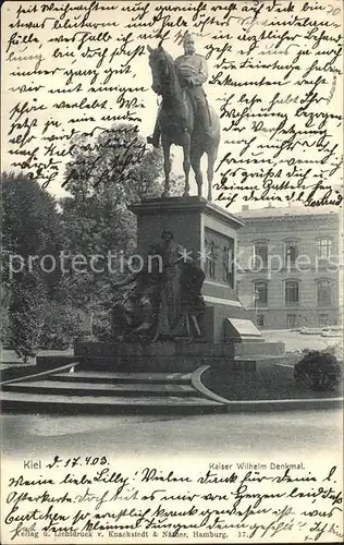 Kiel Kaiser Wilhelm Denkmal  Kat. Kiel