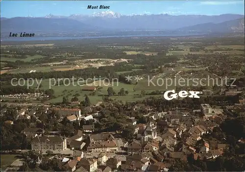 Gex Fliegeraufnahme avec Lac Leman et Mont Blanc Kat. Gex