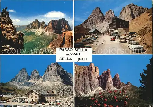 Passo Sella Sella Joch Gebirgspass Berghotel Dolomiten Kat. Italien