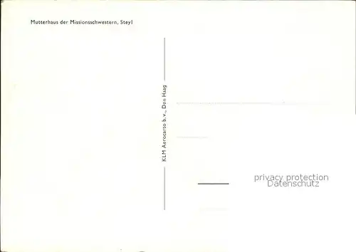 Steyl Niederlande Mutterhaus der Missionsschwestern Fliegeraufnahme Kat. Niederlande