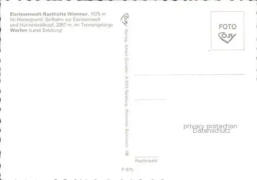 Werfen Salzburg Rasthuette Wimmer Seilbahn Kat. Werfen