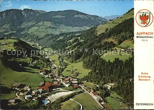 Auffach Fliegeraufnahme mit Muehltal und Kundler Klamm Kat. Wildschoenau