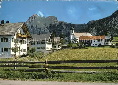 Graen Tirol Ortsansicht mit Kirche Aggenstein Allgaeuer Alpen Kat. Graen