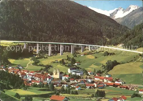 Steinach Brenner Tirol Gschnitztalbruecke Brennerautobahn Stubaier Alpen Fliegeraufnahme Kat. Steinach am Brenner