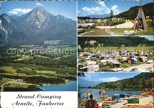 Faak am See Finkenstein Strand Camping Arneitz Alpenpanorama Kat. Finkenstein am Faaker See