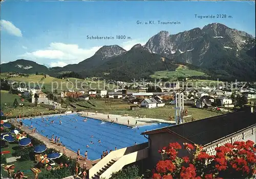 Abtenau Schonberstein Gr. Kl. Traunstein Tagweide Schwimmbad  Kat. Abtenau