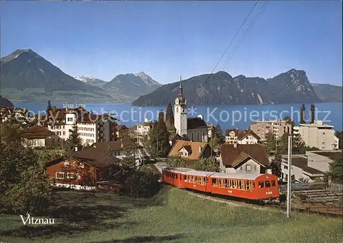 Vitznau am Vierwaldstaettersee Buochserhorn Stanserhorn Buergenstock Rigi Bahn Kat. Vitznau