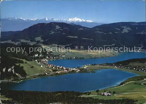 Le Pont VD Lacs de Joux et Brenet Mont Blanc Dents du Midi Alpen Fliegeraufnahme Kat. Le Pont