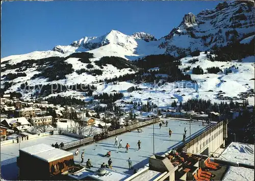 Adelboden Curling Eisbahn Bonderspitz Nuenihorn Wintersportplatz Berner Alpen Kat. Adelboden