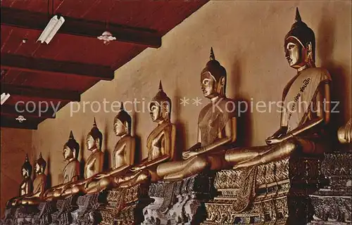 Bangkok Gallery of Buddha Statues in Wat Pho Kat. Bangkok