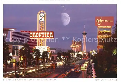 Las Vegas Nevada Boulevard Strip bei Nacht Kat. Las Vegas