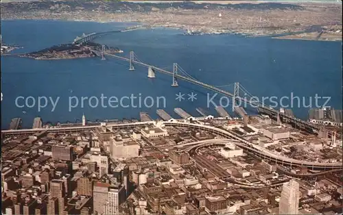 San Francisco California Fliegeraufnahme mit Bay Bridge Kat. San Francisco
