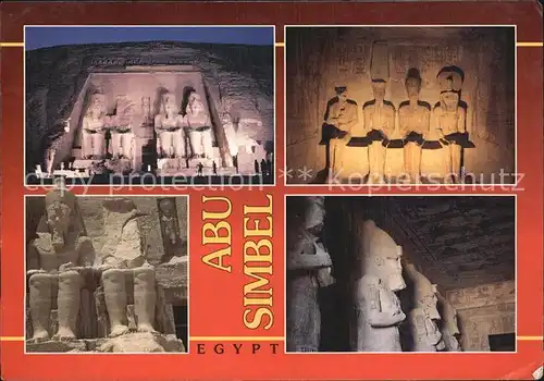 aegypten Abu Simbel Facade Sanctuary Statues of Harmakis Rames II as a divinity Amon Ra and Ptah Pronaos with Osirian Pilasters Kat. aegypten