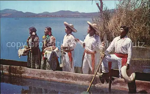 Fischerei Pescadores en el Lago de Patzcuaro Michocan Mexico Kat. Handwerk