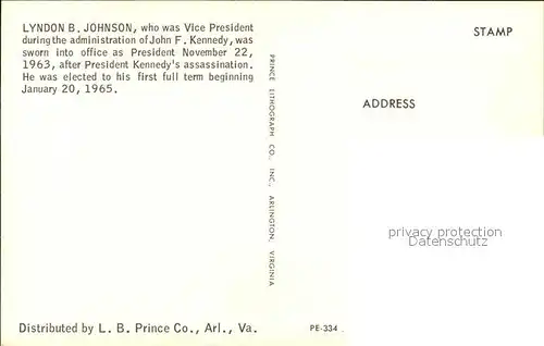 Politiker Lyndon B. Johnson  Kat. Politik