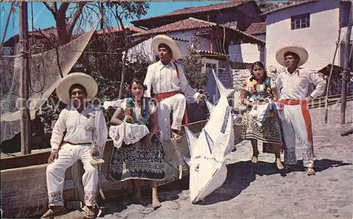 Trachten Mexico Pescadores en el Lago de Patzcuaro Michoacan  Kat. Trachten