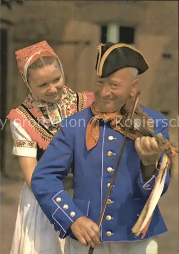 Trachten Sorbischer Volksmusikant aus Schleife Geige  Kat. Trachten