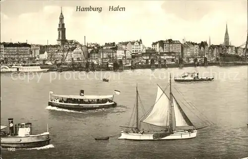 Segelboote Dampfer Hamburg Hafen  Kat. Schiffe